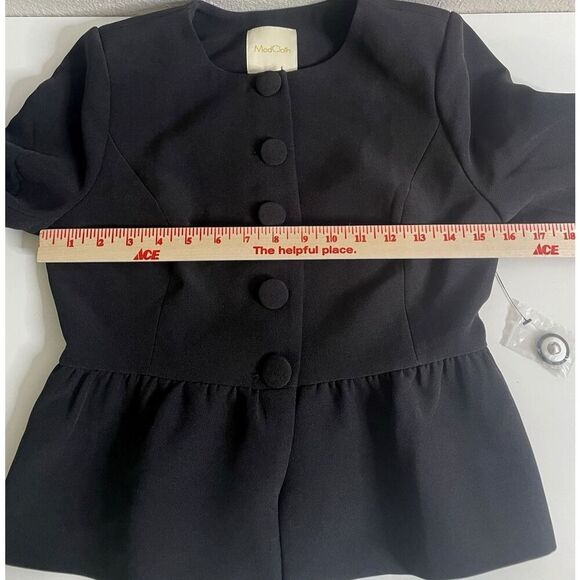 ModCloth Blazer Womens Size XS Black Peplum Crop Short Ruffle NWOT - Picture 5 of 11